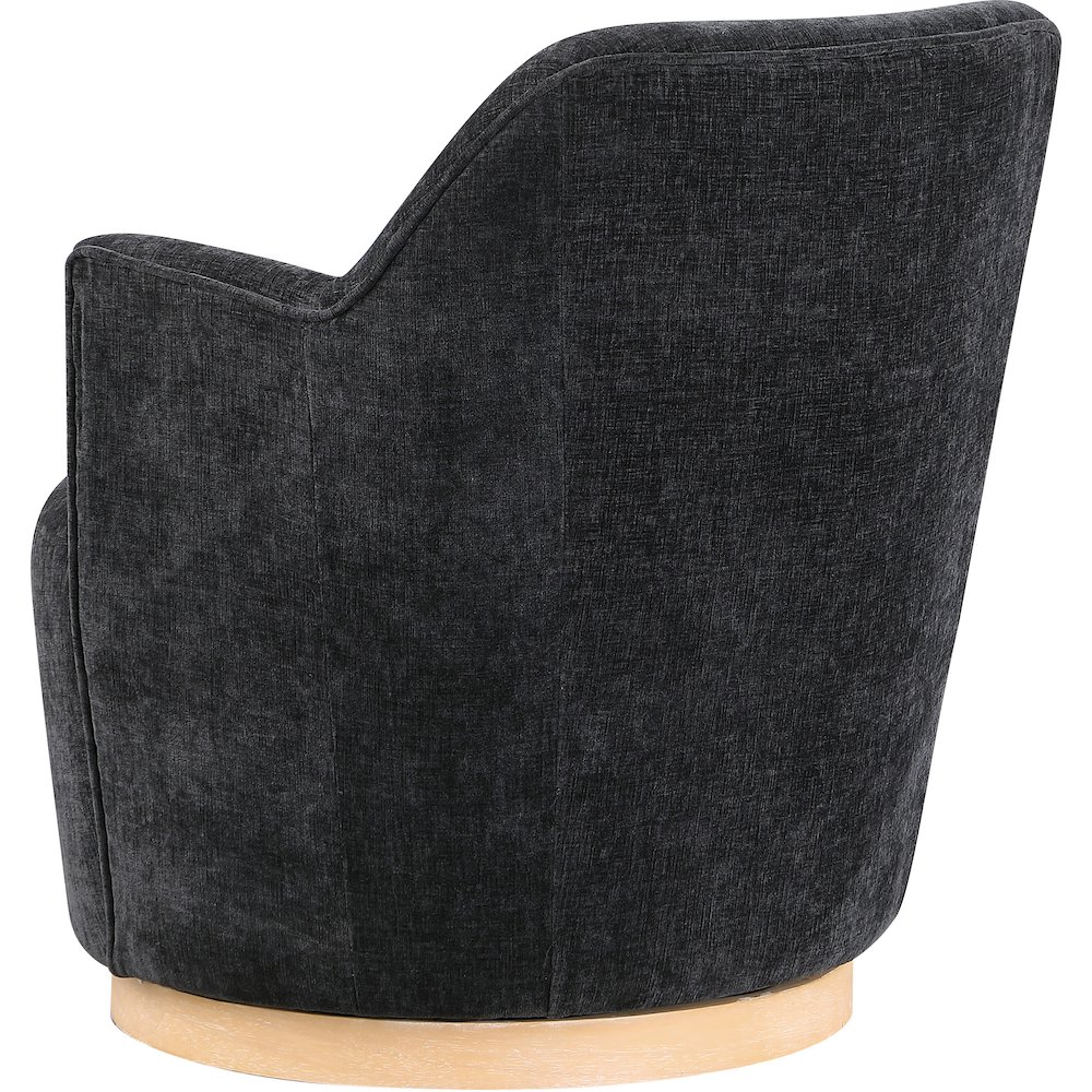 Clarita Black Chenille Fabric Swivel Accent Chair. Picture 5