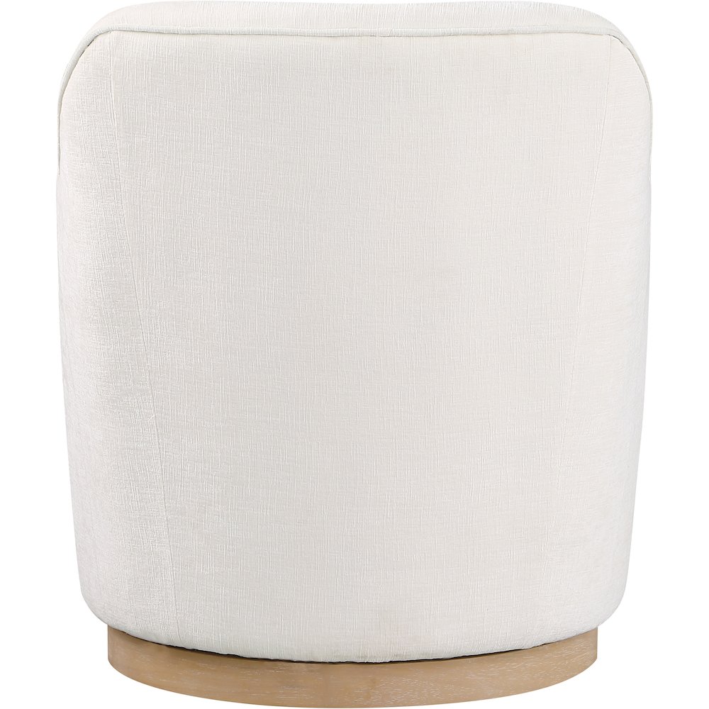 Clarita Cream Chenille Fabric Swivel Accent Chair. Picture 2