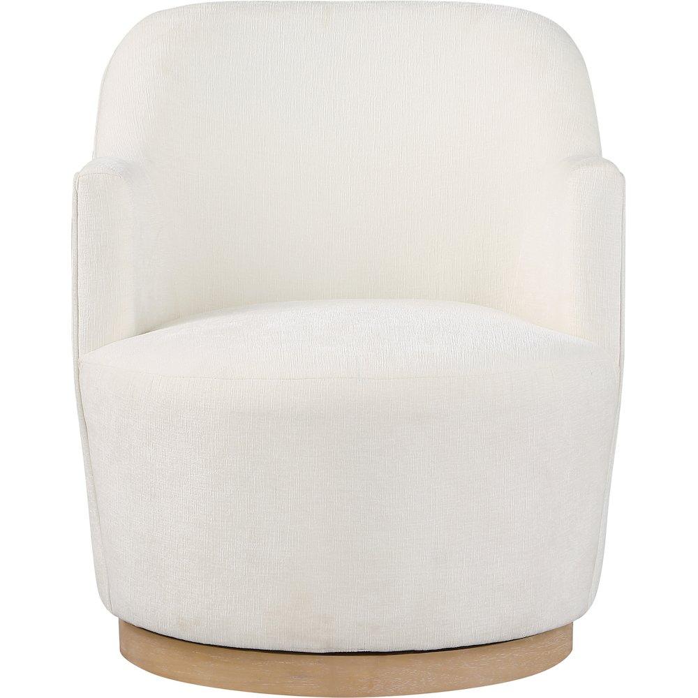 Clarita Cream Chenille Fabric Swivel Accent Chair. Picture 3