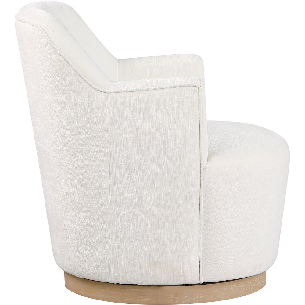 Clarita Cream Chenille Fabric Swivel Accent Chair. Picture 4