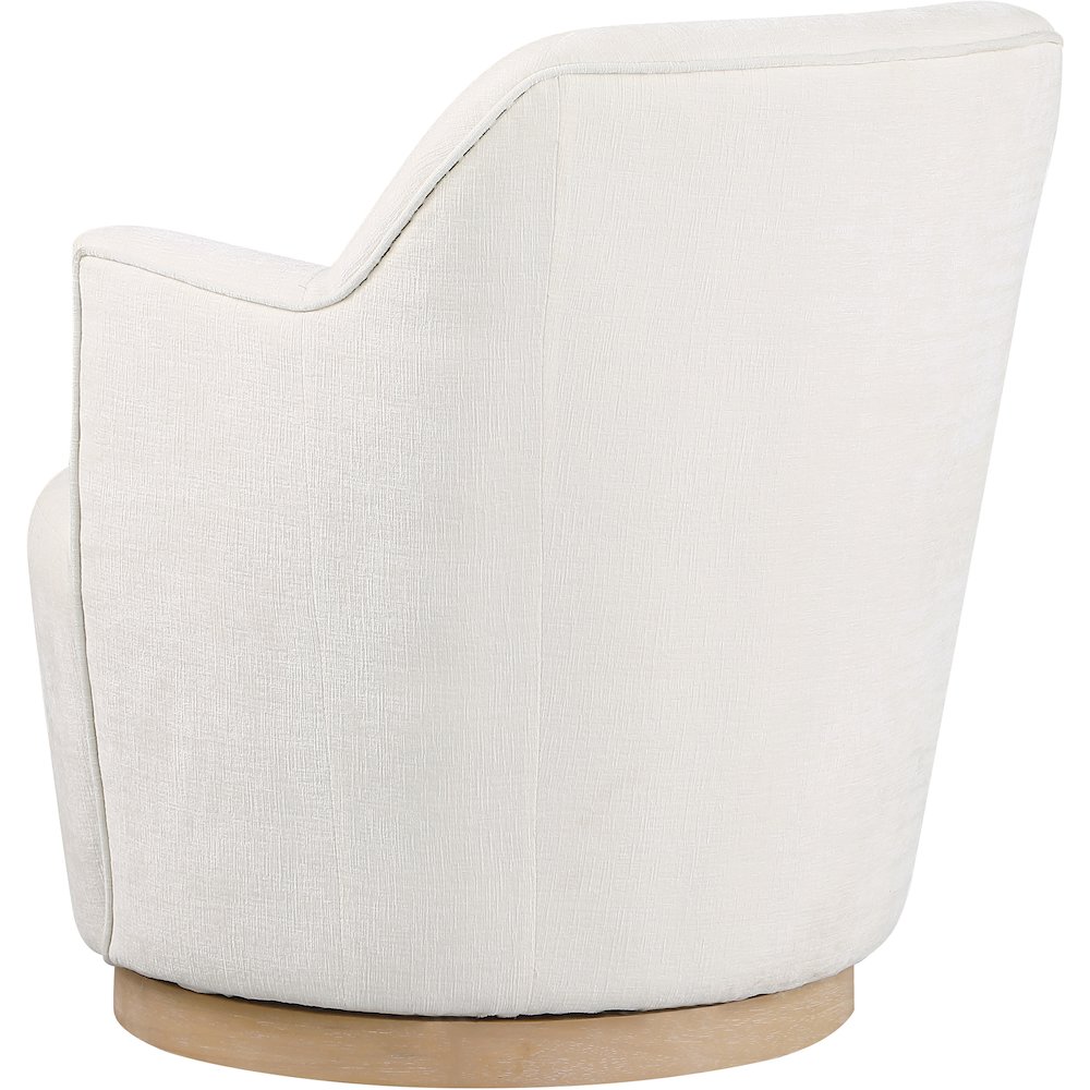Clarita Cream Chenille Fabric Swivel Accent Chair. Picture 5