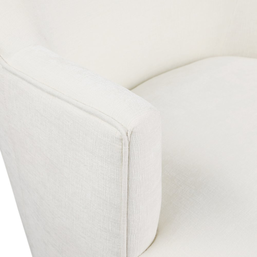 Clarita Cream Chenille Fabric Swivel Accent Chair. Picture 6