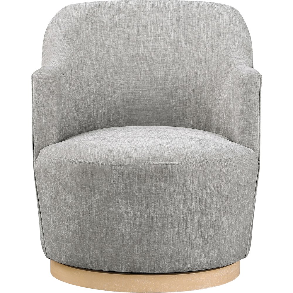 Clarita Light Grey Chenille Fabric Swivel Accent Chair. Picture 3