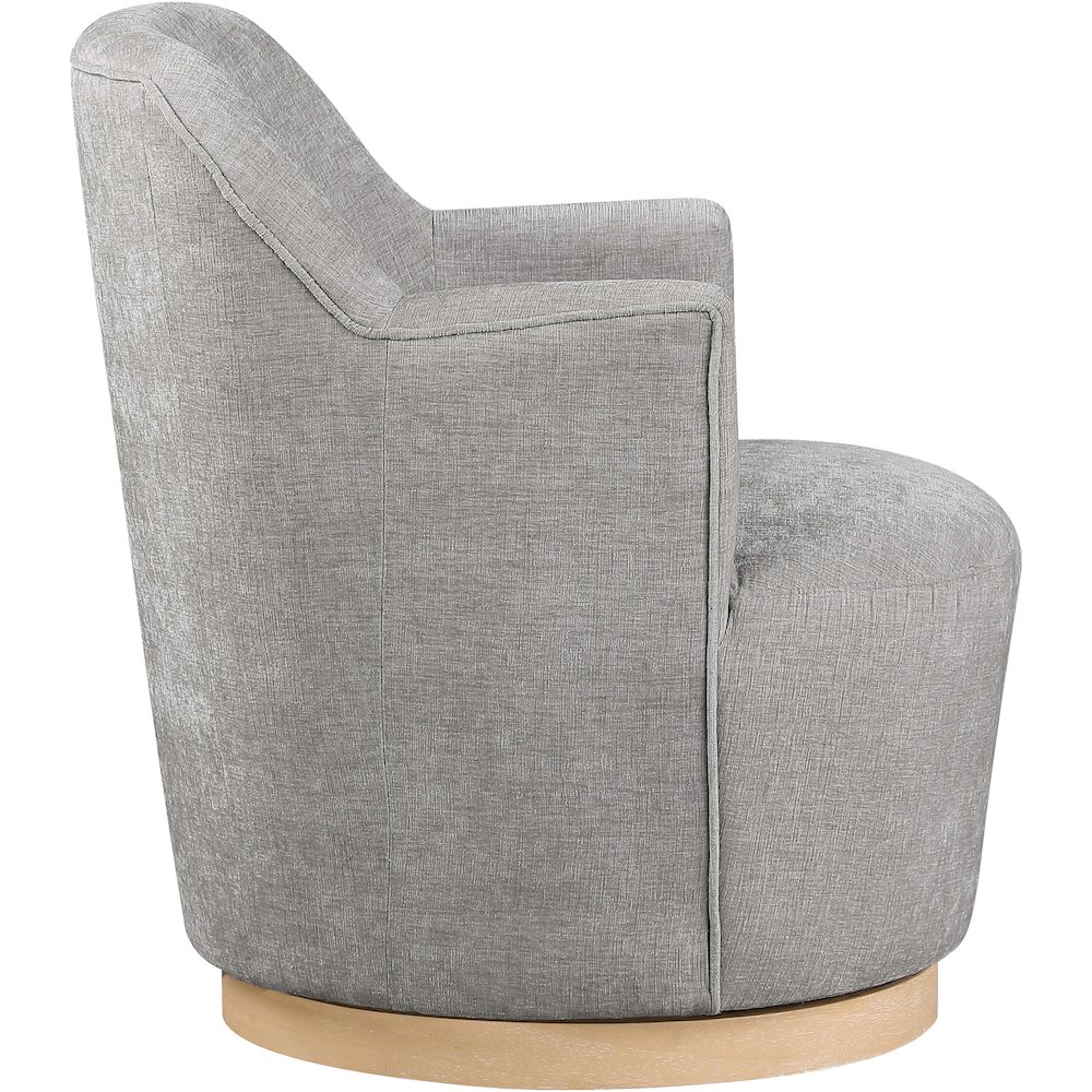 Clarita Light Grey Chenille Fabric Swivel Accent Chair. Picture 4