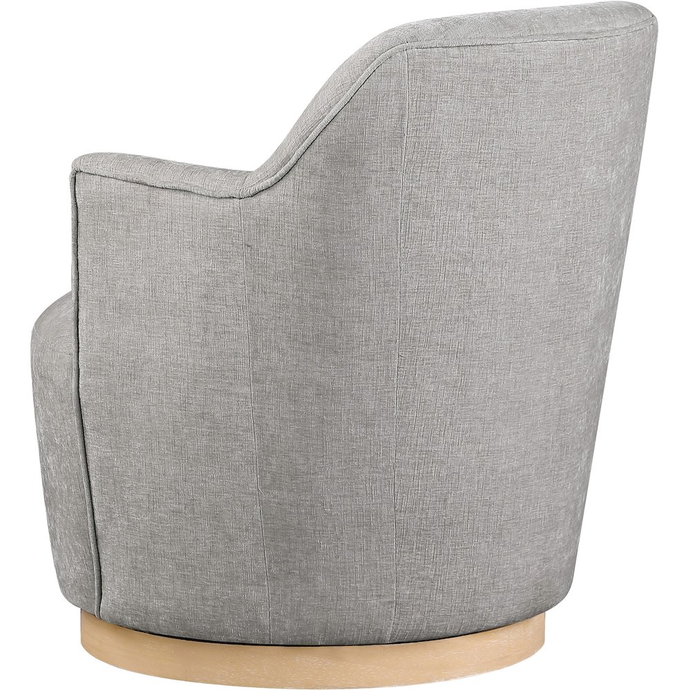 Clarita Light Grey Chenille Fabric Swivel Accent Chair. Picture 5