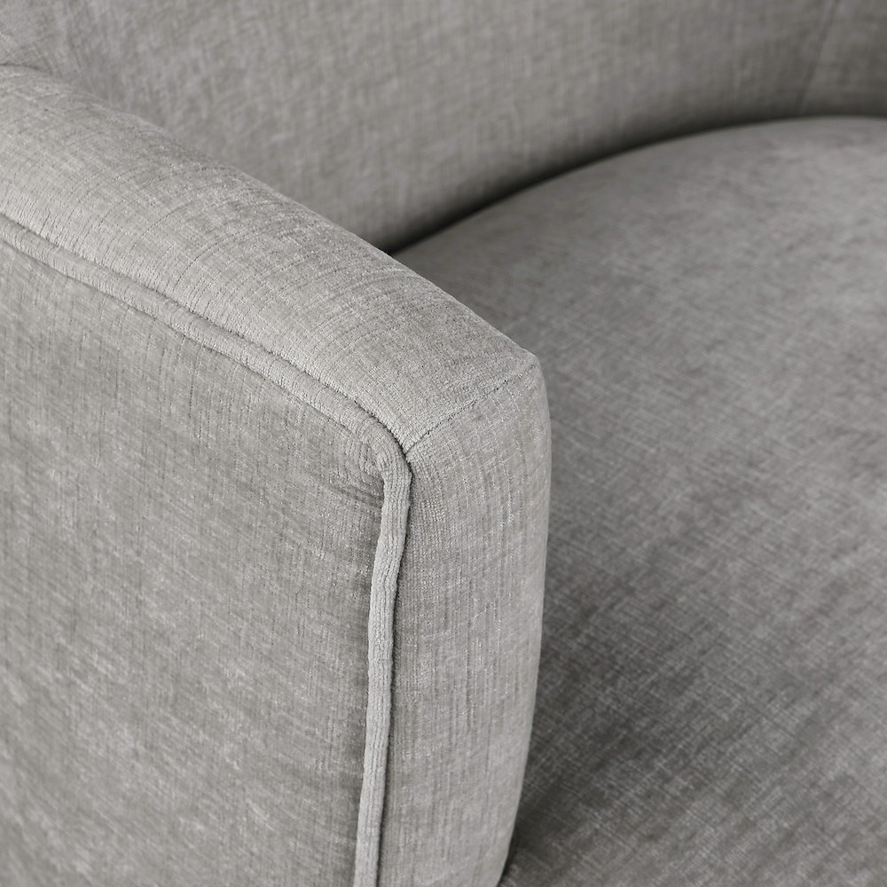 Clarita Light Grey Chenille Fabric Swivel Accent Chair. Picture 6