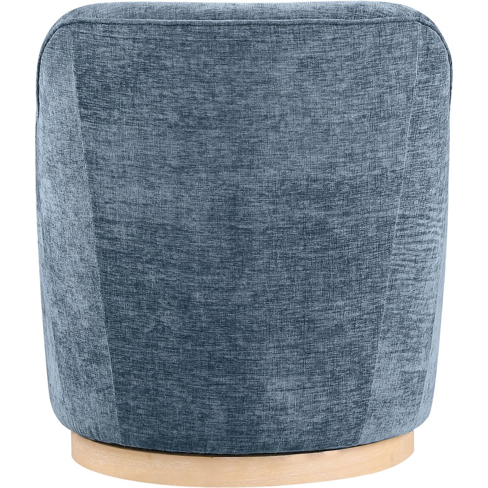 Clarita Light Blue Chenille Fabric Swivel Accent Chair. Picture 2