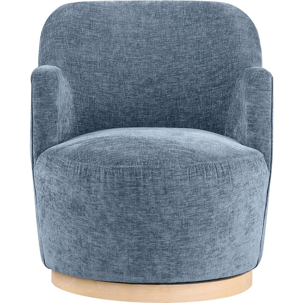 Clarita Light Blue Chenille Fabric Swivel Accent Chair. Picture 3