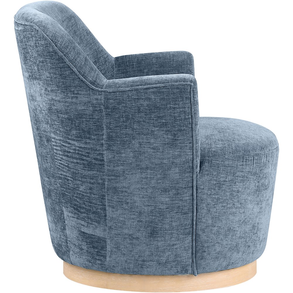 Clarita Light Blue Chenille Fabric Swivel Accent Chair. Picture 4