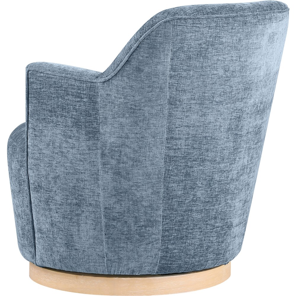 Clarita Light Blue Chenille Fabric Swivel Accent Chair. Picture 5