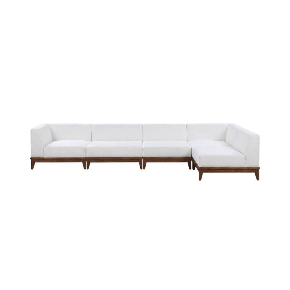 Contemporary White Fabric Outdoor Patio Modular Sectional For Lounge Area. Picture 4