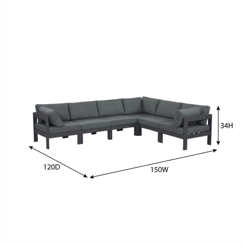 Gray Fabric Outdoor Patio Modular Sectional For Contemporary Style Lounge. Picture 7