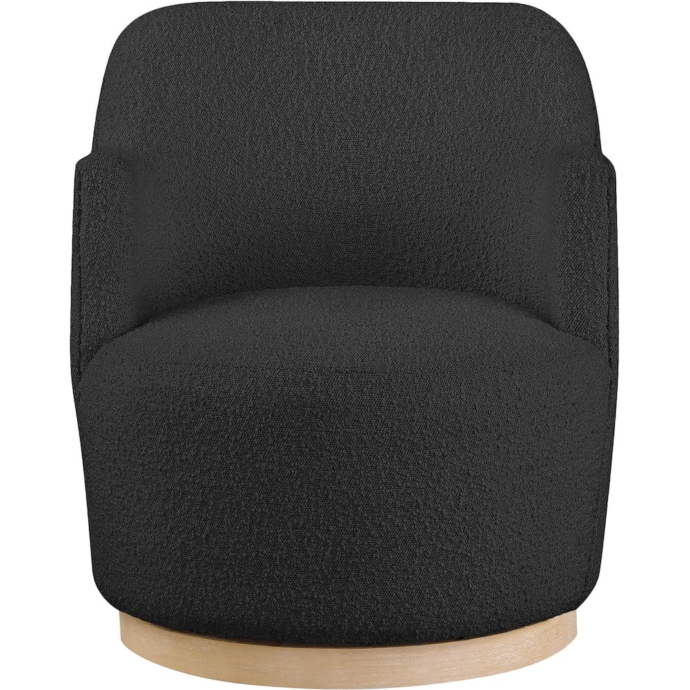 Clarita Black Boucle Fabric Swivel Accent Chair. Picture 3