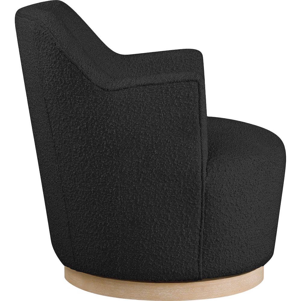 Clarita Black Boucle Fabric Swivel Accent Chair. Picture 4