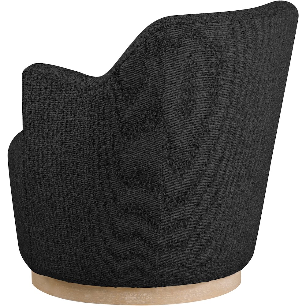 Clarita Black Boucle Fabric Swivel Accent Chair. Picture 5