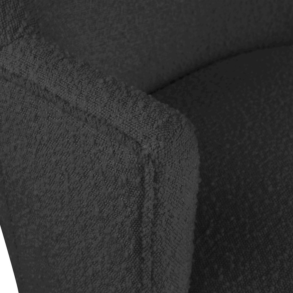 Clarita Black Boucle Fabric Swivel Accent Chair. Picture 6