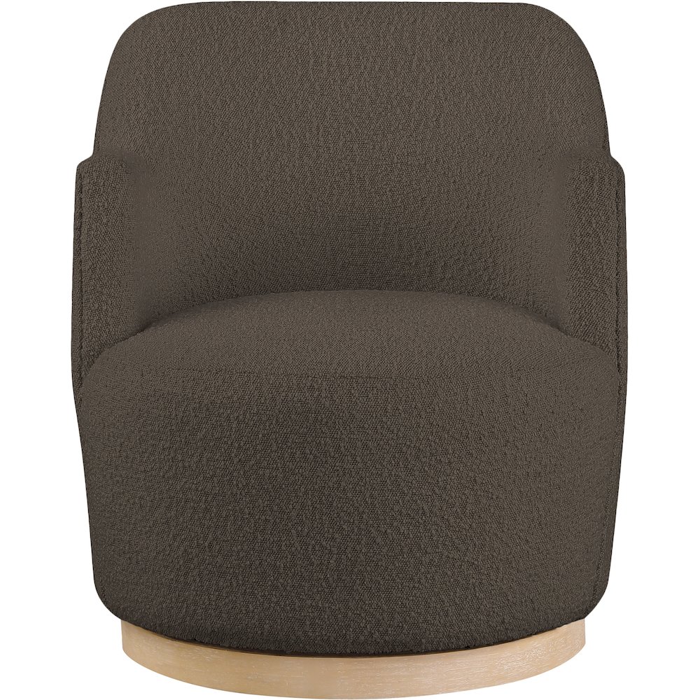 Clarita Brown Boucle Fabric Swivel Accent Chair. Picture 3