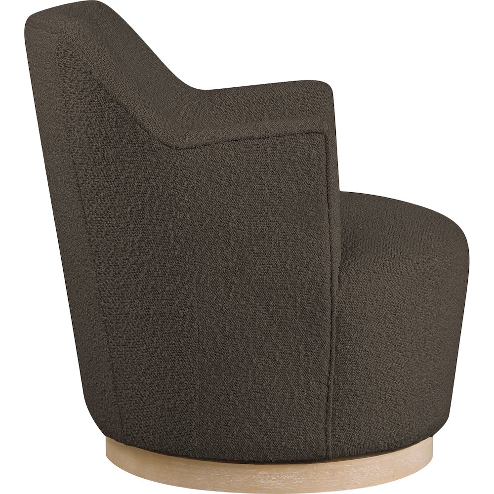 Clarita Brown Boucle Fabric Swivel Accent Chair. Picture 4