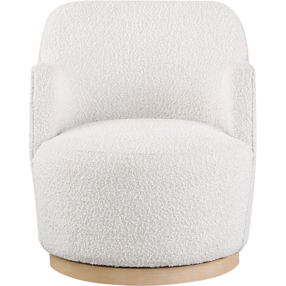 Clarita Cream Boucle Fabric Swivel Accent Chair. Picture 3