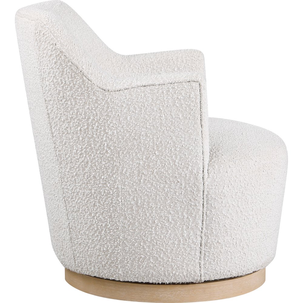 Clarita Cream Boucle Fabric Swivel Accent Chair. Picture 4