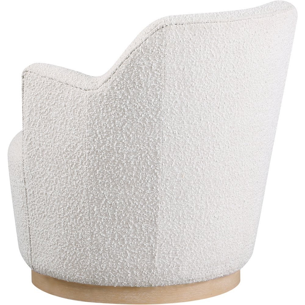 Clarita Cream Boucle Fabric Swivel Accent Chair. Picture 5