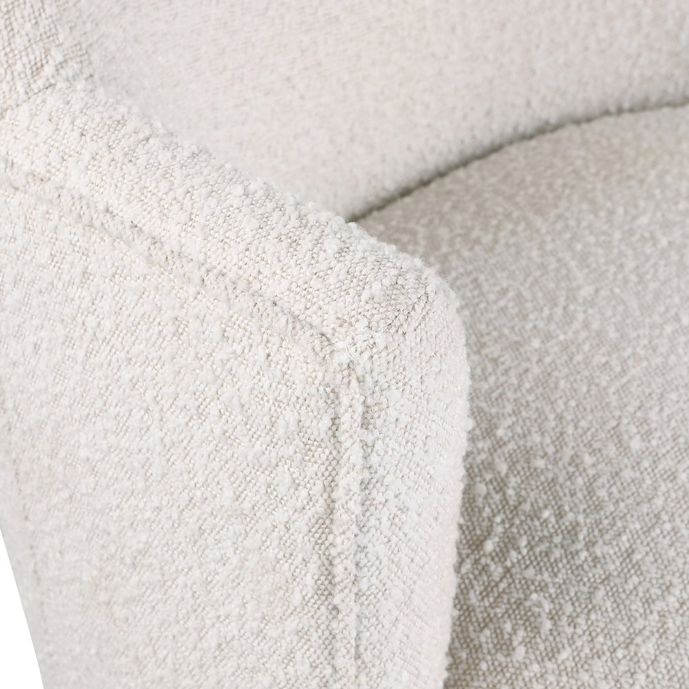 Clarita Cream Boucle Fabric Swivel Accent Chair. Picture 6