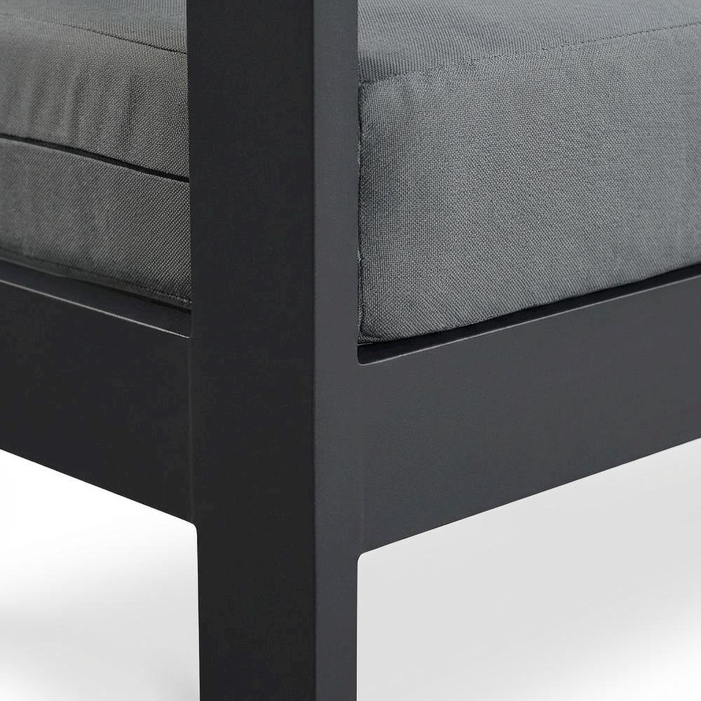 Gray Fabric Outdoor Patio Modular Sofa, Contemporary Style, Cushioned Seating. Picture 6