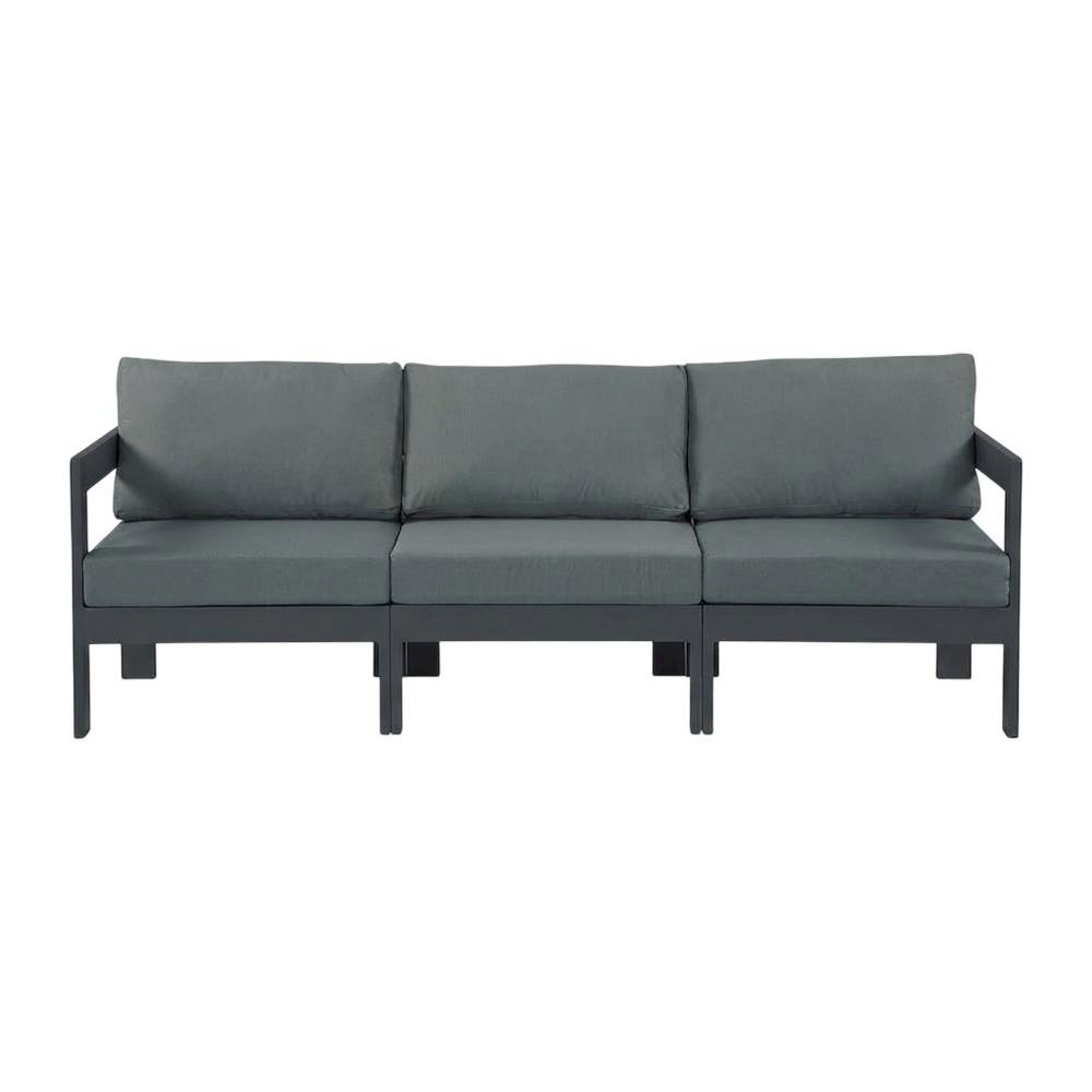 Gray Fabric Outdoor Patio Modular Sectional, Contemporary Style, Comfortable. Picture 4
