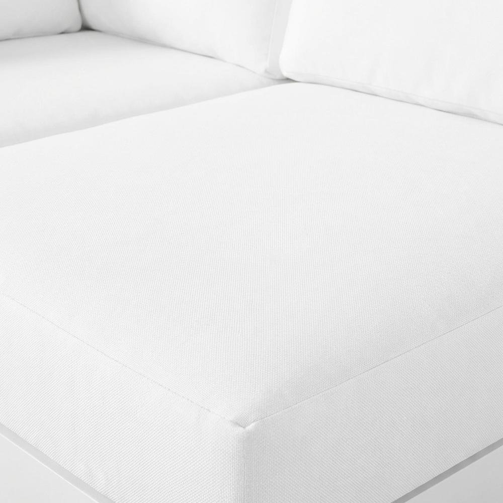 White Fabric Outdoor Patio Modular Sectional For Contemporary Style. Picture 5