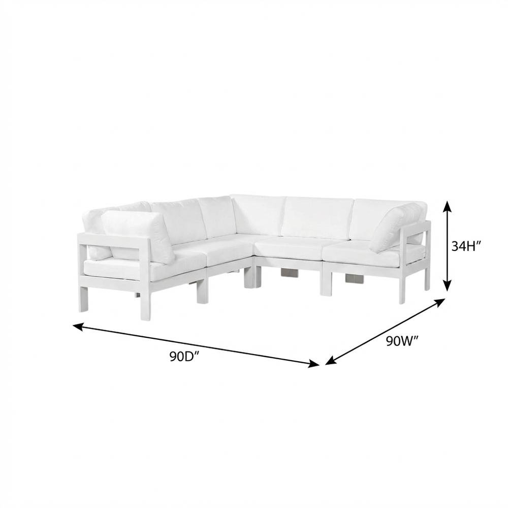 White Fabric Outdoor Patio Modular Sectional For Contemporary Style. Picture 7
