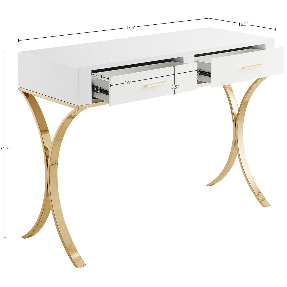 Monroe Gold Vanity / Desk / Console. Picture 5