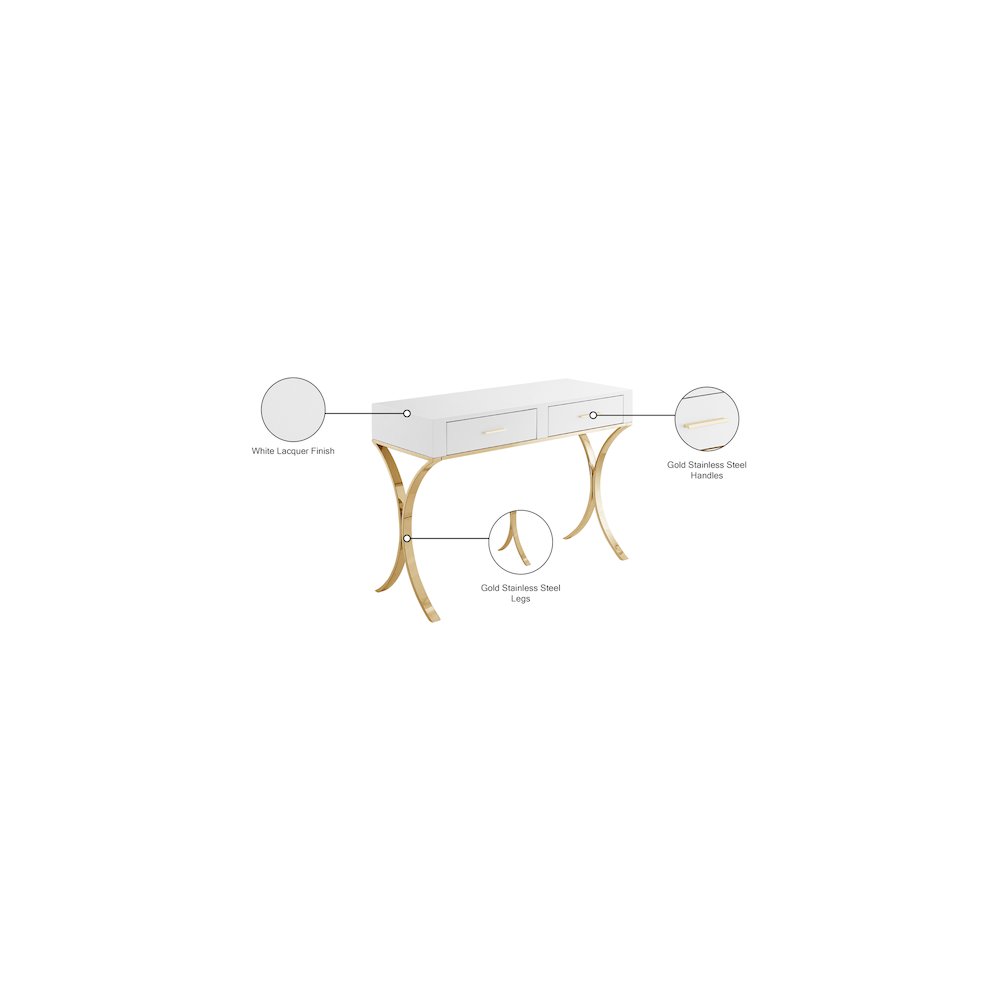 Monroe Gold Vanity / Desk / Console. Picture 6