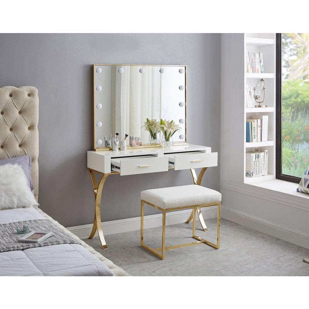 Monroe Gold Vanity / Desk / Console. Picture 3