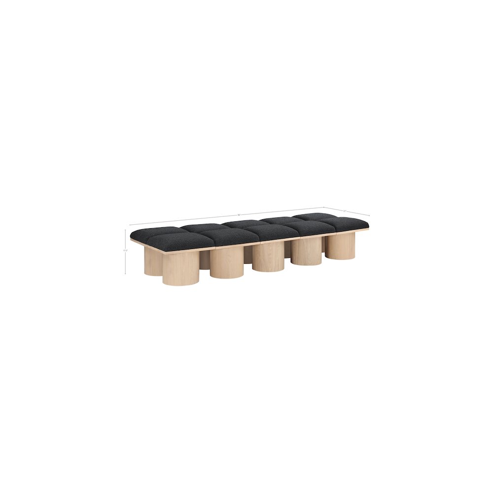 Pavilion Black Boucle Fabric Bench. Picture 5