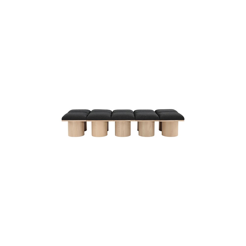 Pavilion Black Boucle Fabric Bench. Picture 2