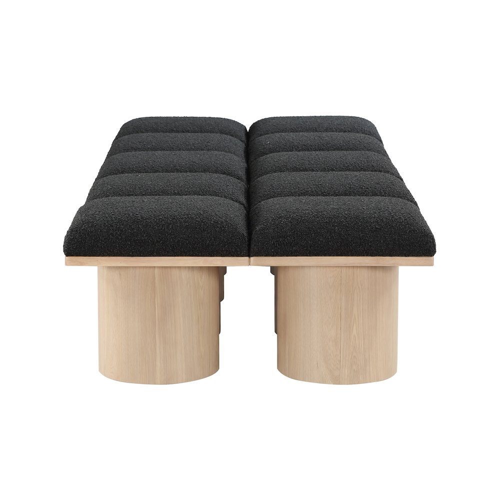 Pavilion Black Boucle Fabric Bench. Picture 3