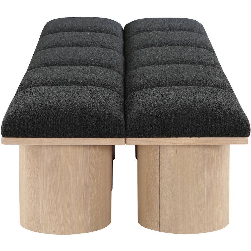 Pavilion Black Boucle Fabric Bench. Picture 3
