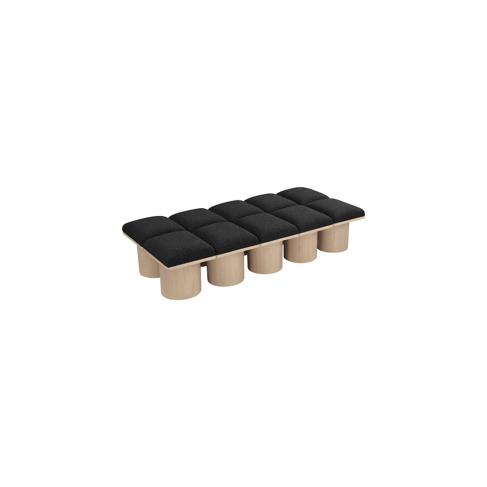 Pavilion Black Boucle Fabric Bench. Picture 4