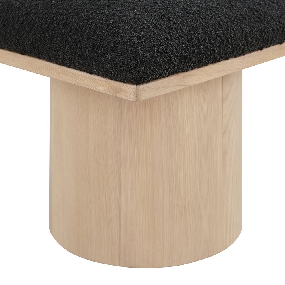 Pavilion Black Boucle Fabric Bench. Picture 5