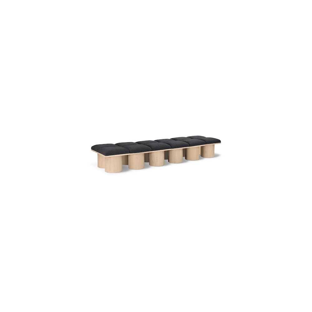 Pavilion Black Boucle Fabric Bench. Picture 1