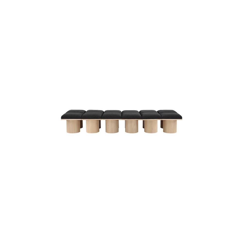 Pavilion Black Boucle Fabric Bench. Picture 2