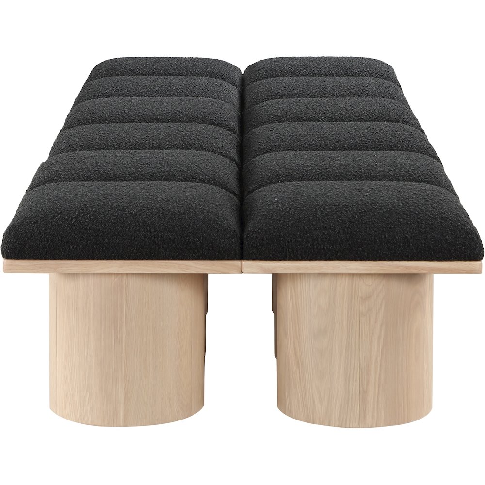 Pavilion Black Boucle Fabric Bench. Picture 3