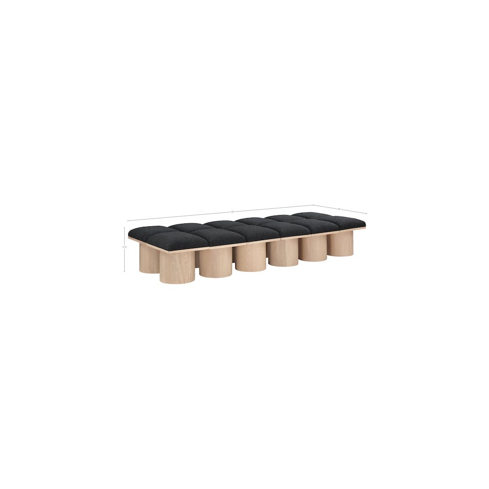 Pavilion Black Boucle Fabric Bench. Picture 6