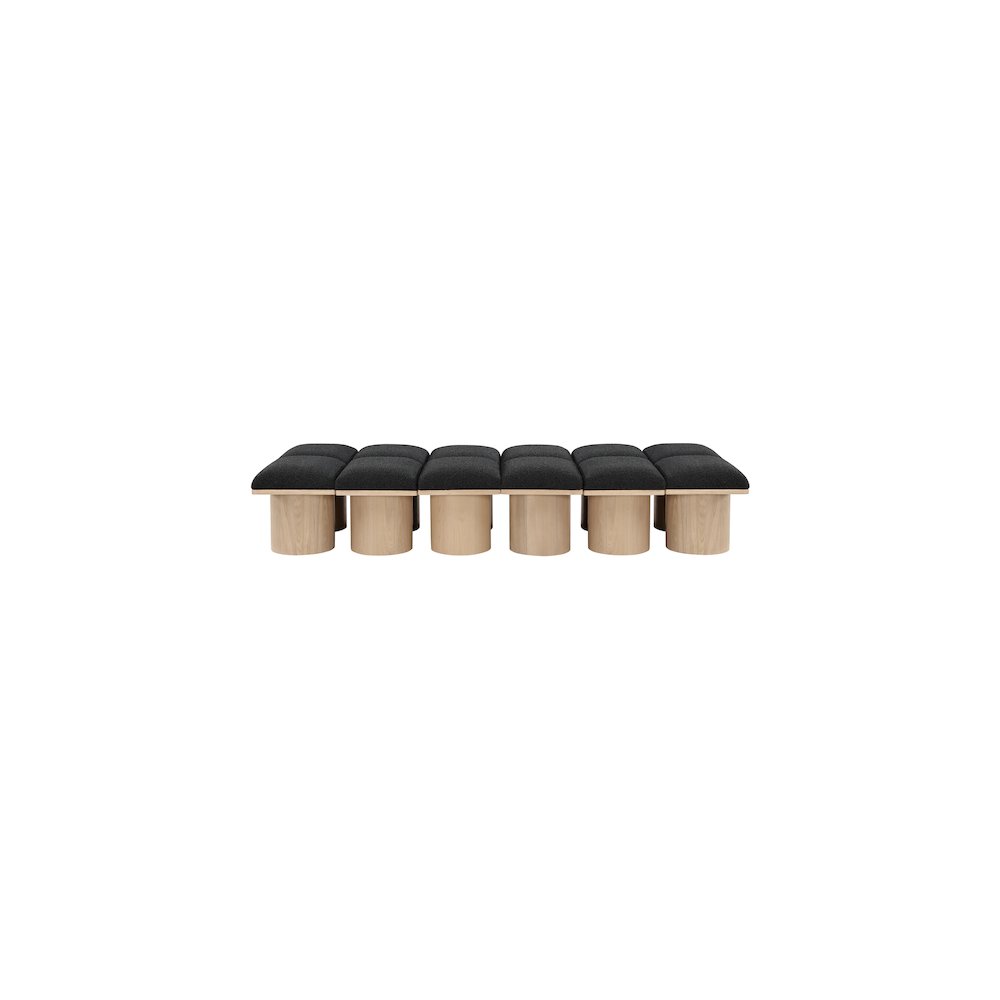 Pavilion Black Boucle Fabric Bench. Picture 2