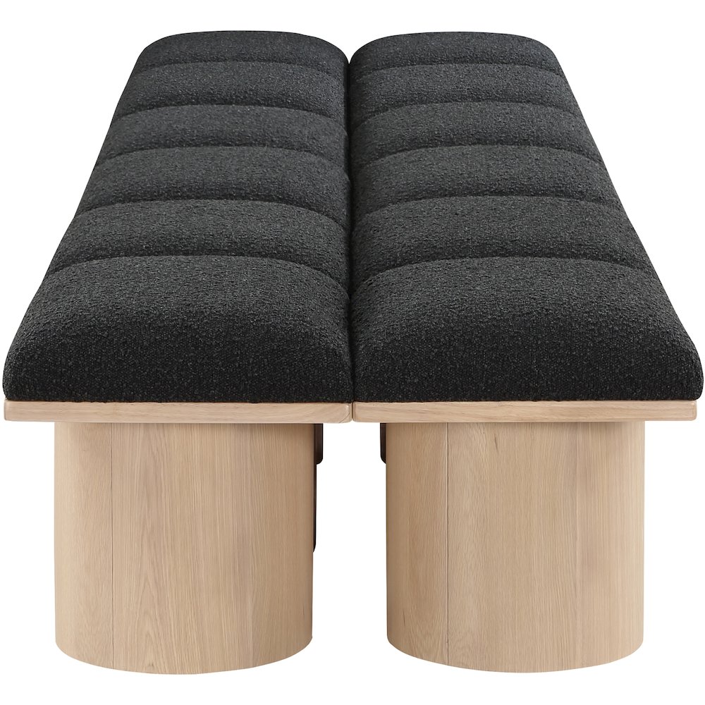 Pavilion Black Boucle Fabric Bench. Picture 3