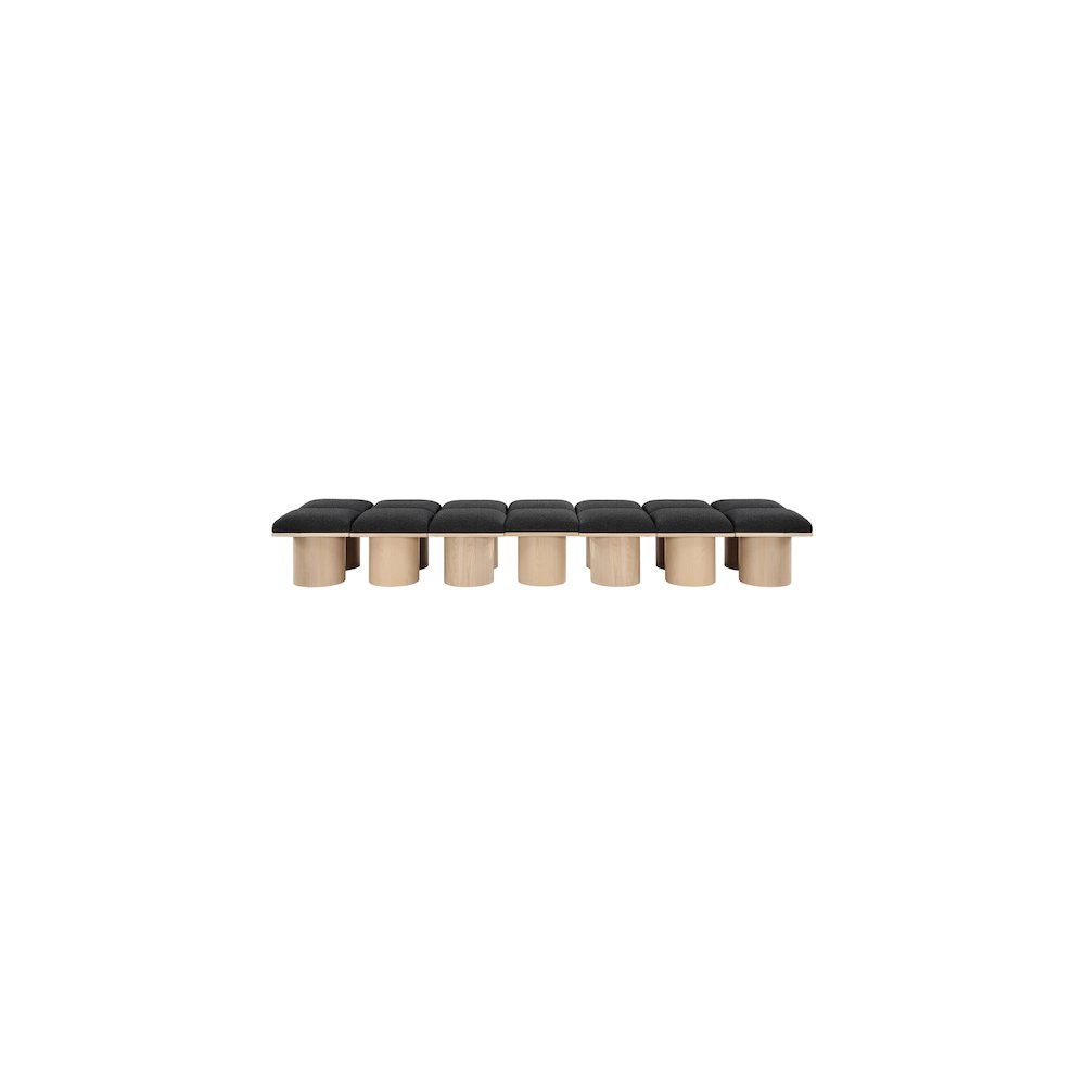 Pavilion Black Boucle Fabric Bench. Picture 2
