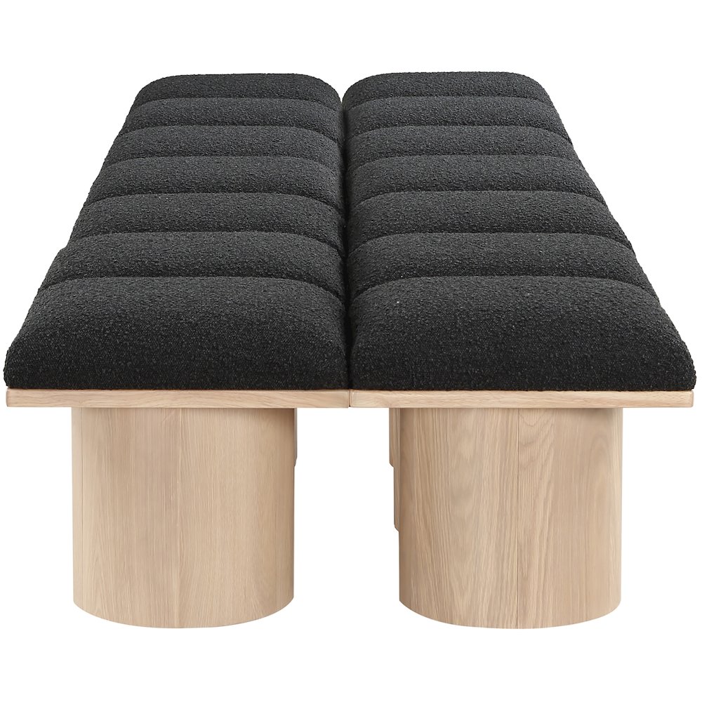 Pavilion Black Boucle Fabric Bench. Picture 3