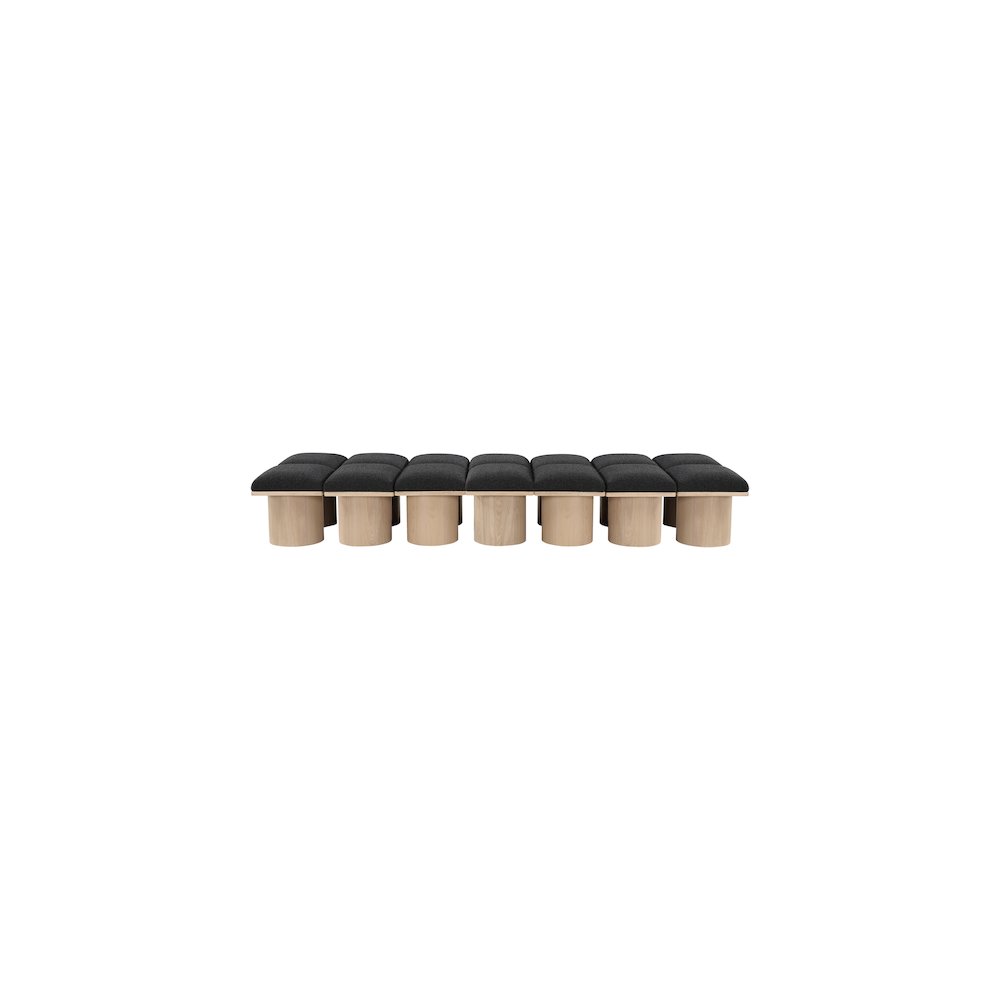 Pavilion Black Boucle Fabric Bench. Picture 2