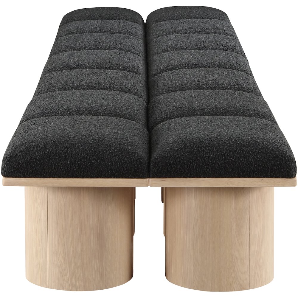 Pavilion Black Boucle Fabric Bench. Picture 3