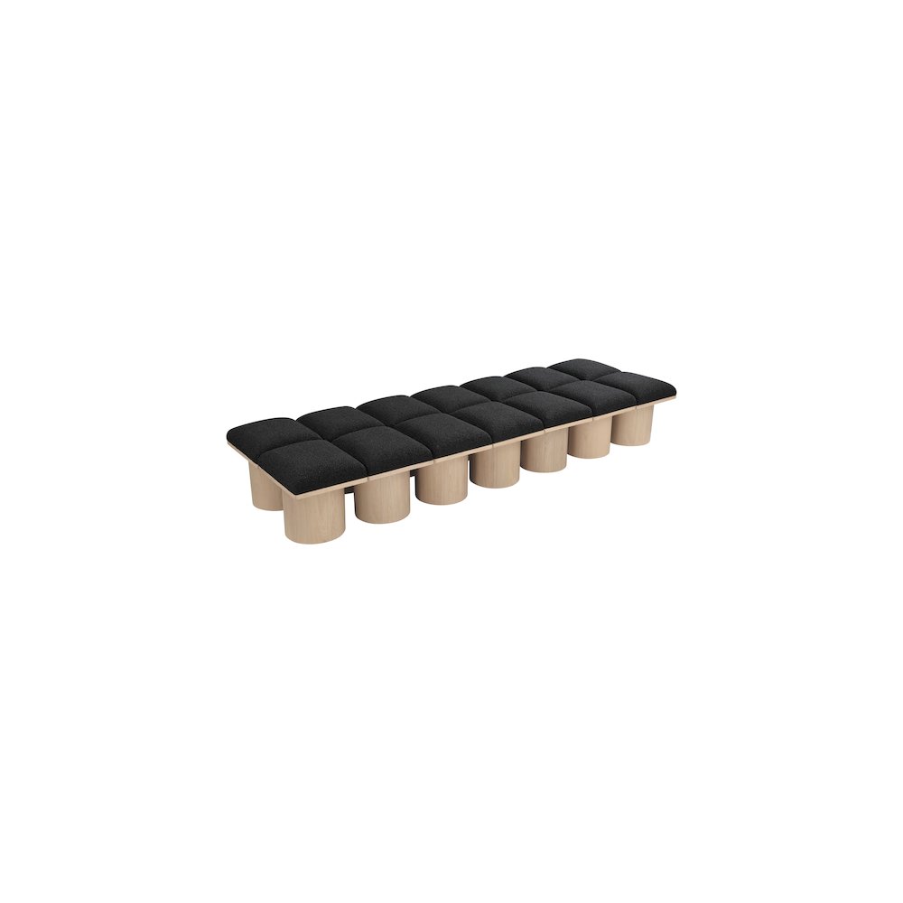 Pavilion Black Boucle Fabric Bench. Picture 4